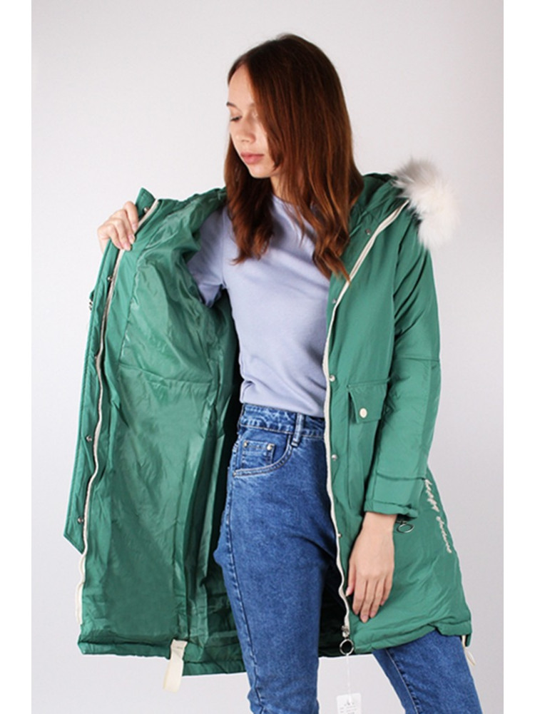 Куртка довга жіноча зелена