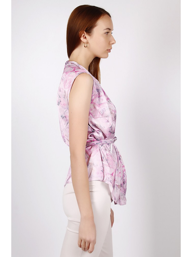 Блуза женская розовая абстракция 0394