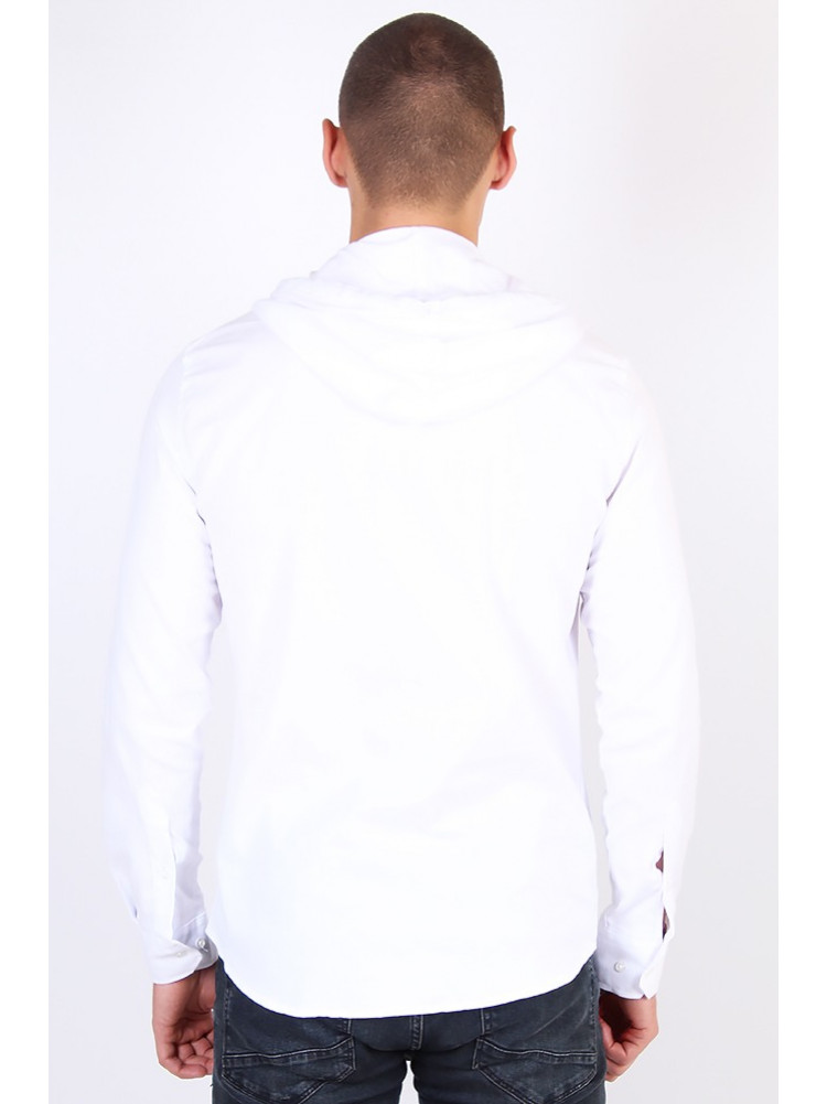 Рубашка мужская c капюшоном белая размер 2XL 3419/1
