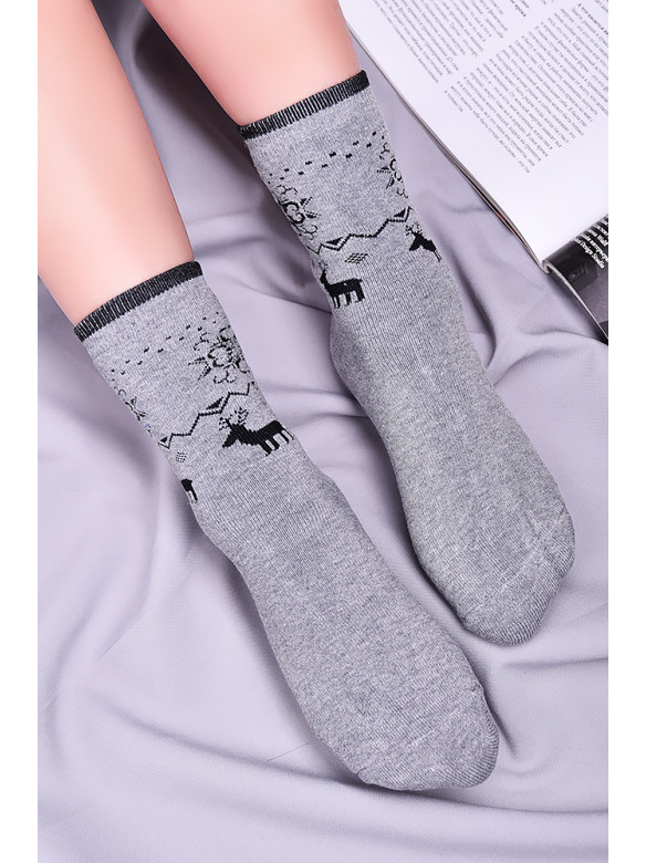 Шкарпетки жіночі махрові сірі розмір 39-41