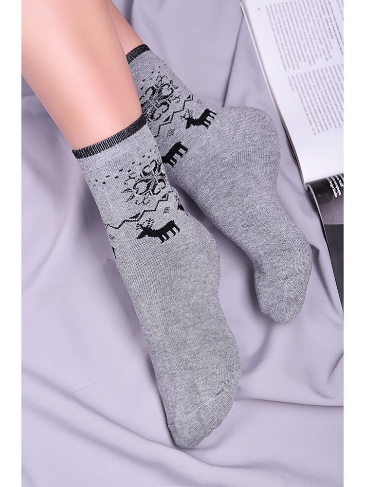 Шкарпетки жіночі махрові сірі розмір 39-41