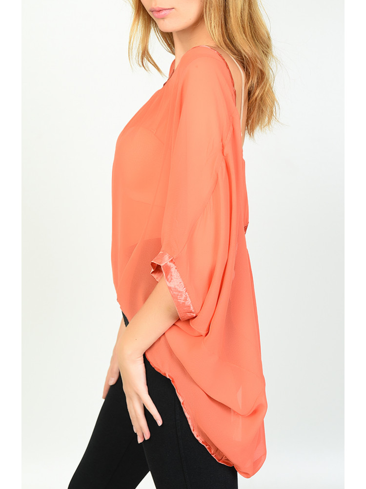 Блузка женская оранжевая размер 52-54 51