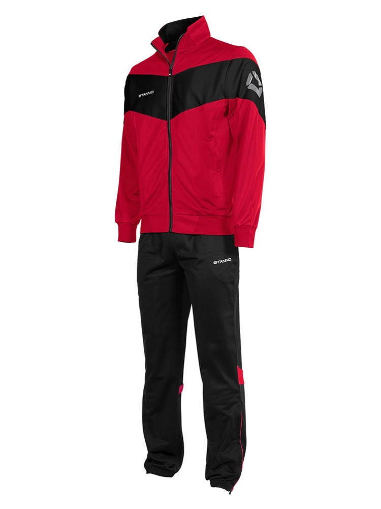 Спортивный костюм мужской красный с черными вставками 003