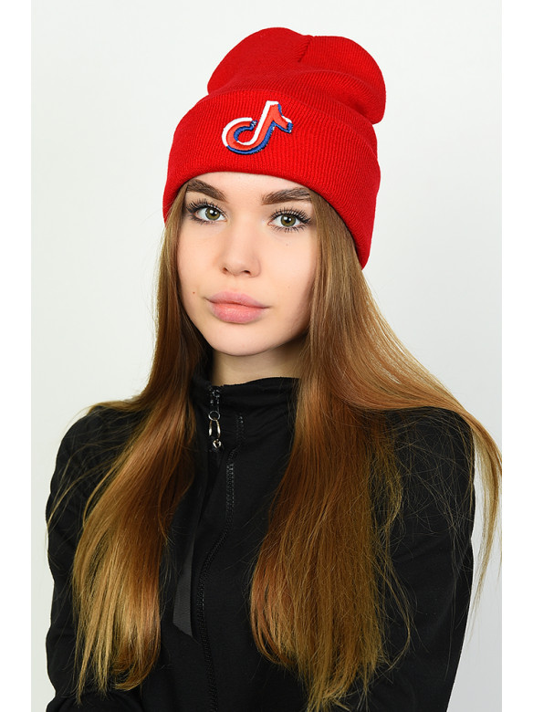 Шапка женская красная
