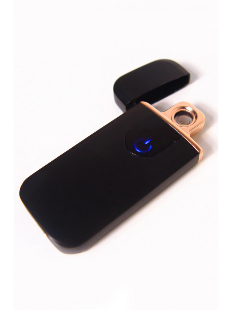 Зажигалка USB Supretto с дисплеем ветрозащитная черная 086