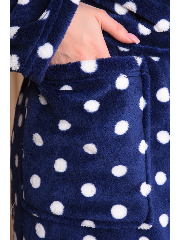 Халат жіночий теплий темно-синій 143536C