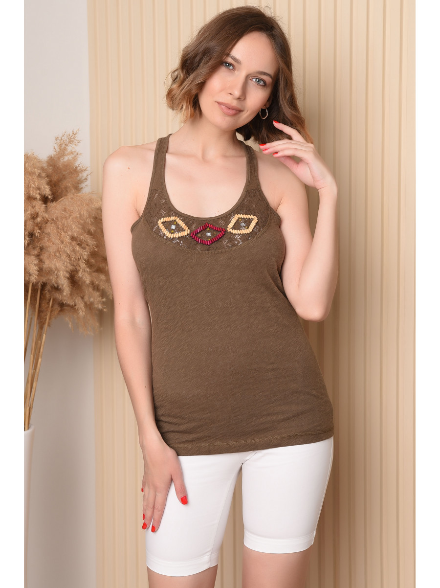 Майка женская коричневая 8359 145882C
