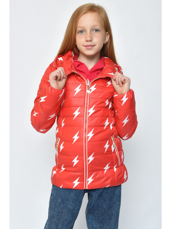 Куртка детская демисезон красная с капюшоном 150311C