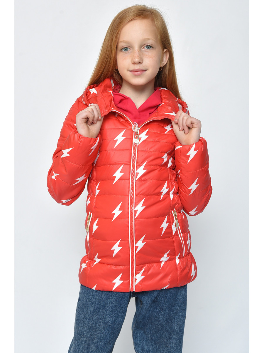 Куртка детская демисезон красная с капюшоном 150311C