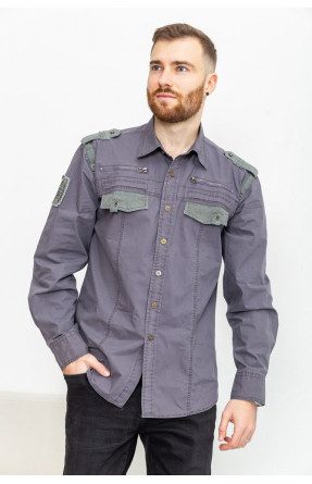 Рубашка с длиным рукавом мужская серая S303-5 151224C