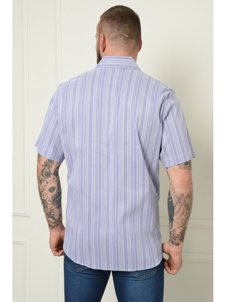 Рубашка мужская сиреневая в полоску летняя 151229C