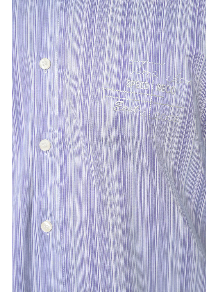 Рубашка мужская сиреневая в полоску летняя 151229C