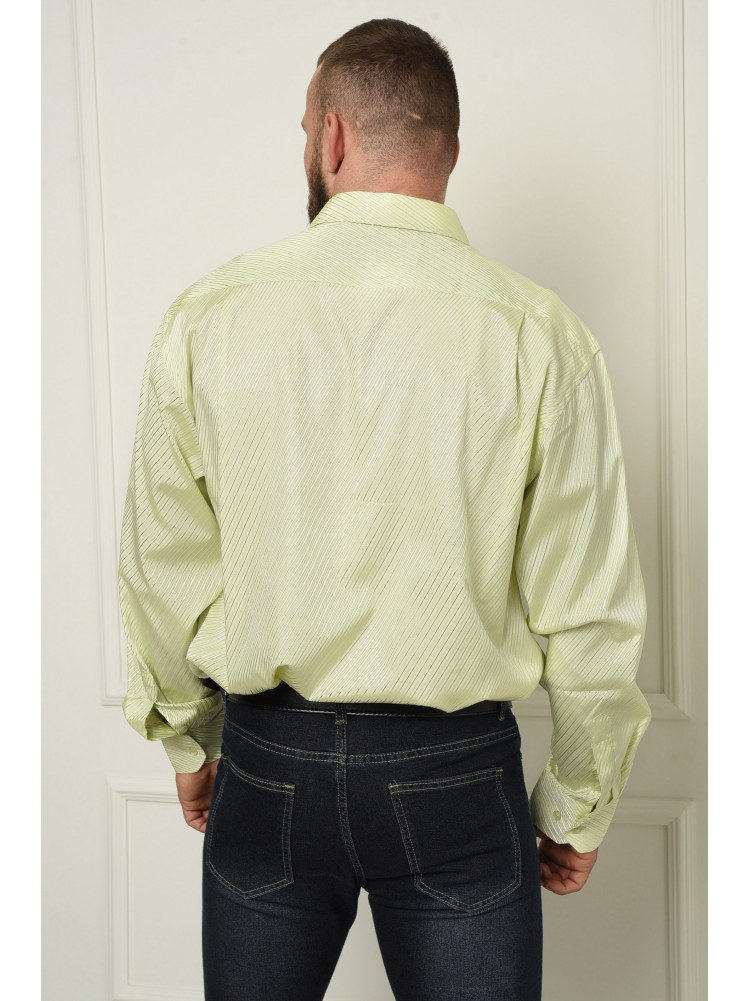 Рубашка мужская зеленая в полоску 151245C