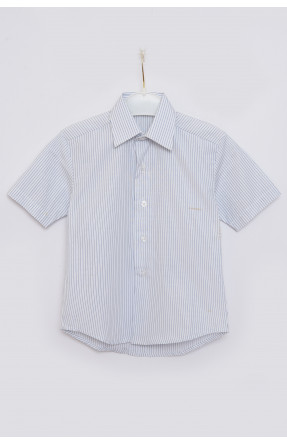 Рубашка детская мальчик белая в полоску Уценка 151586C