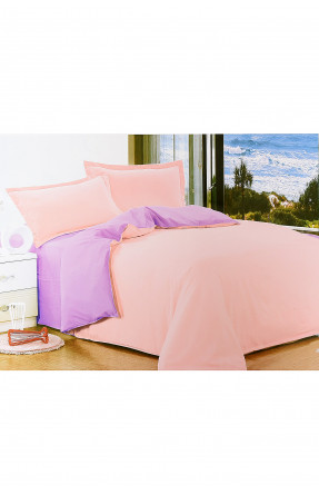 Комплект постельного белья розовый с фиолетовым евро 152426C