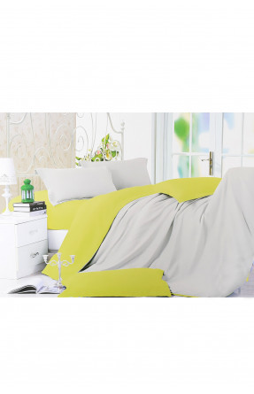 Комплект постельного белья серый с салатовым двуспальный 152431C