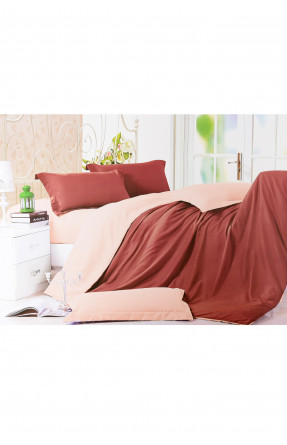 Комплект постельного белья бордовый с персиковым двуспальный 152451C