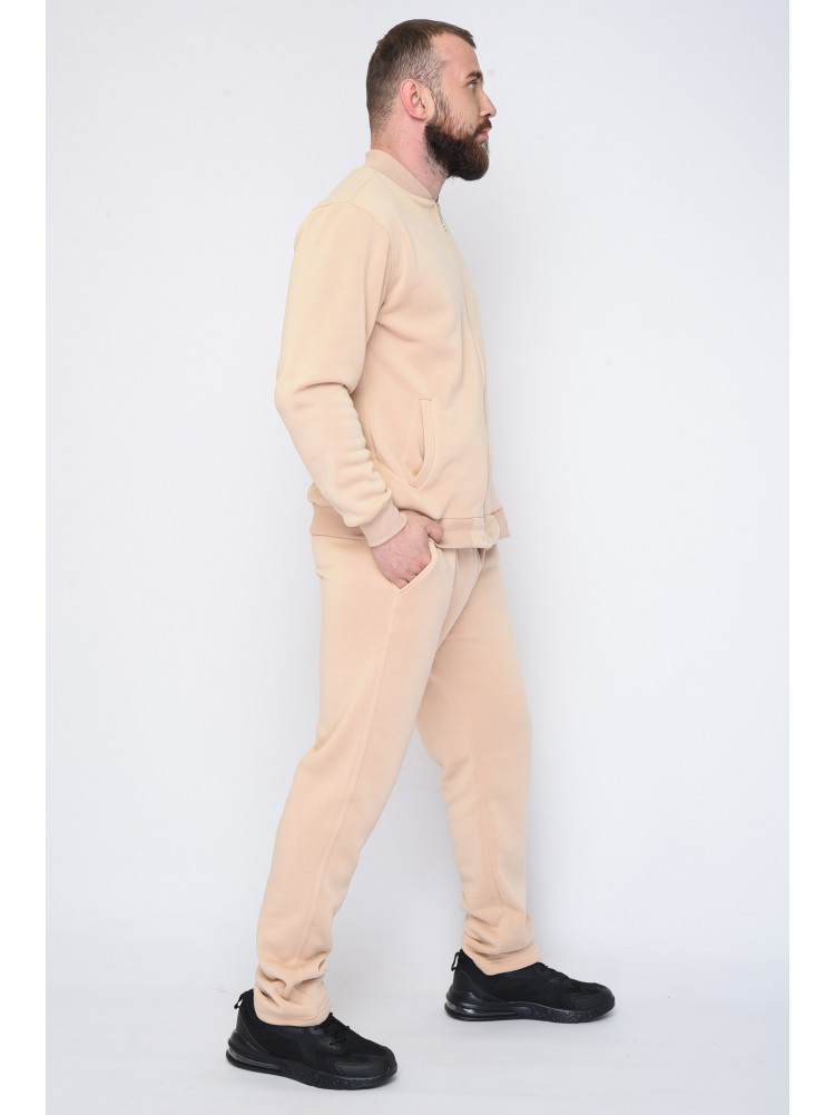 Спортивний костюм чоловічий на флісі бежевого кольору 152515C
