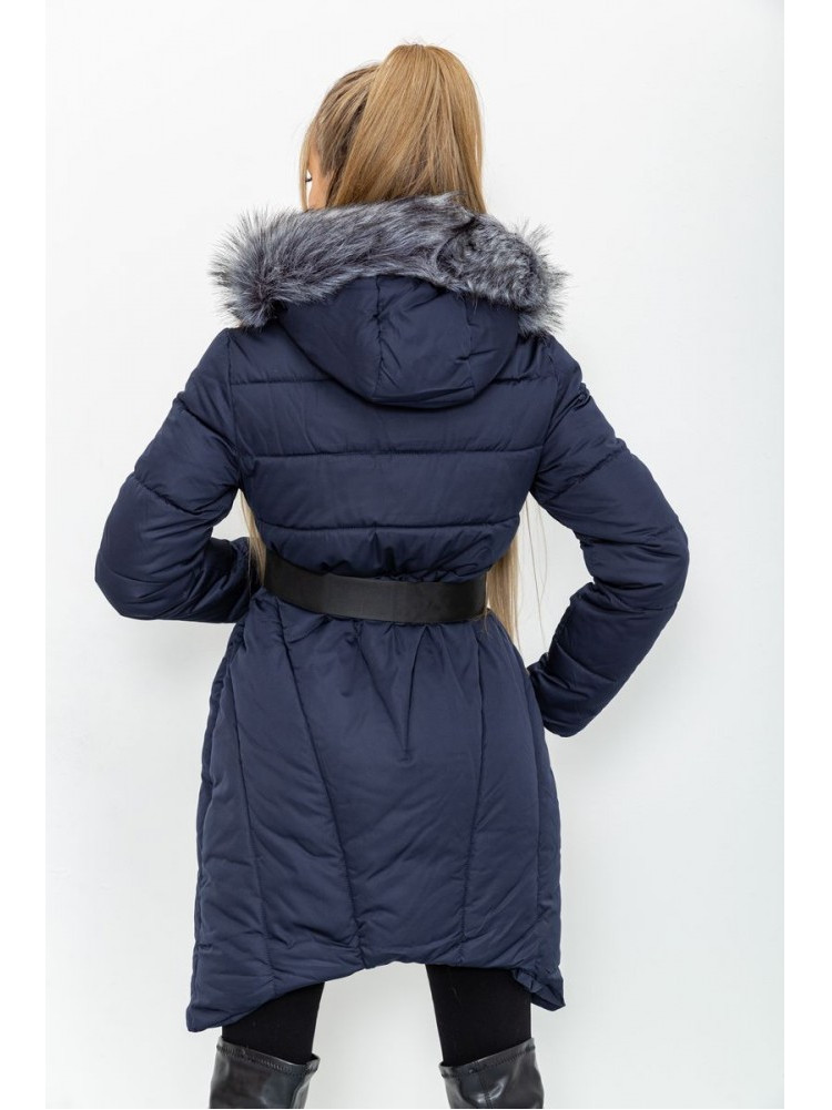 Куртка жіноча зимова на синтепоні темно-синя Уцінка 152661C