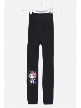 Лосіни дитячі для дівчинки на флісі чорного кольору розмір 80 152864C Лосіни дитячі для дівчинки на флісі чорного кольору розмір 80 152864C