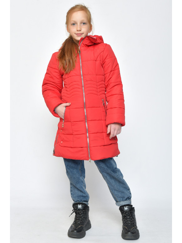 Куртка детская девочка зимняя красного цвета 153107C
