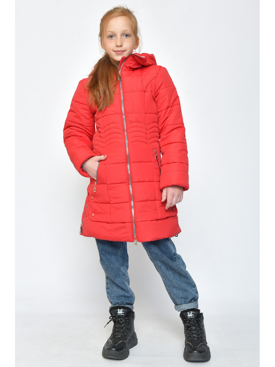 Куртка детская девочка зимняя красного цвета 153107C