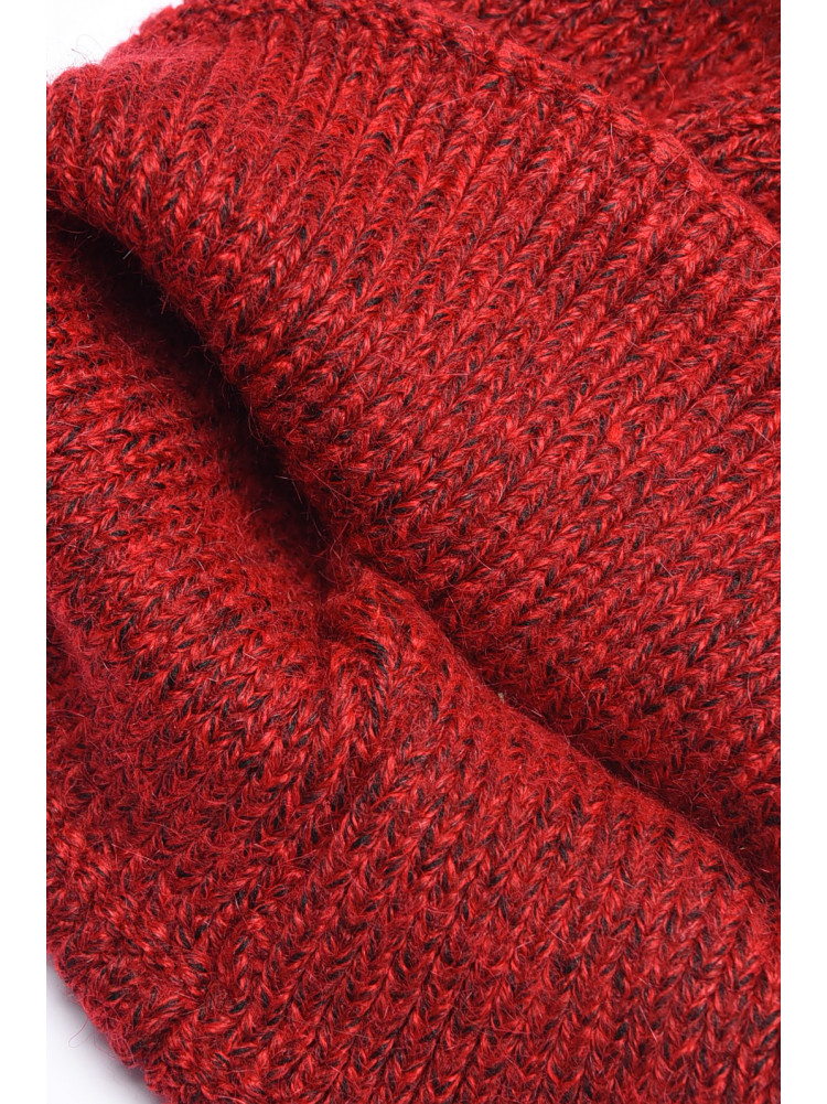 Шапка дитяча тепла бордового кольору для дівчинки на 10-14 років 153180C