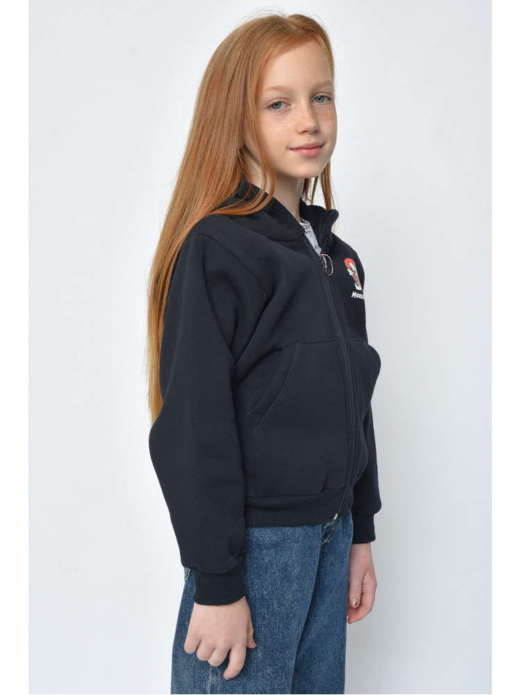 Спортивна кофта дитяча дівчинка на флісі черного кольору 153366C