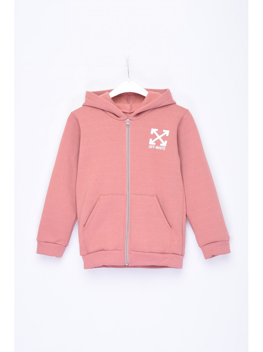 Спортивная кофта детская мальчик на флисе темно-розового цвета 153368C