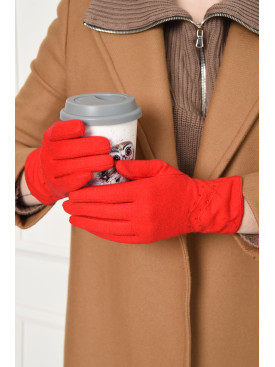 Перчатки женские текстильные красного цвета 153523C Перчатки женские текстильные красного цвета 153523C