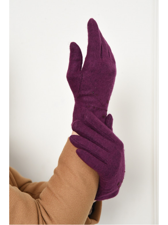 Перчатки женские текстильные сиреневого цвета 153538C