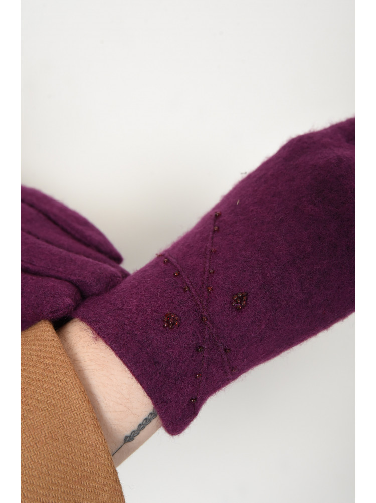 Перчатки женские текстильные сиреневого цвета 153538C