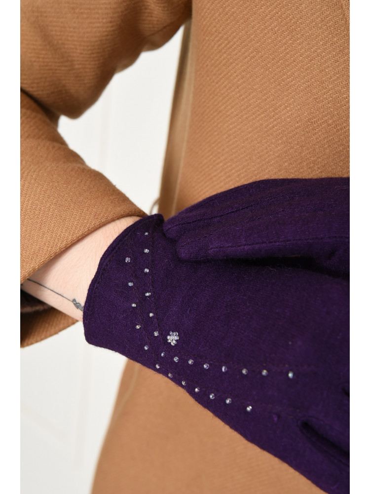 Перчатки женские текстильные фиолетового цвета 153565C