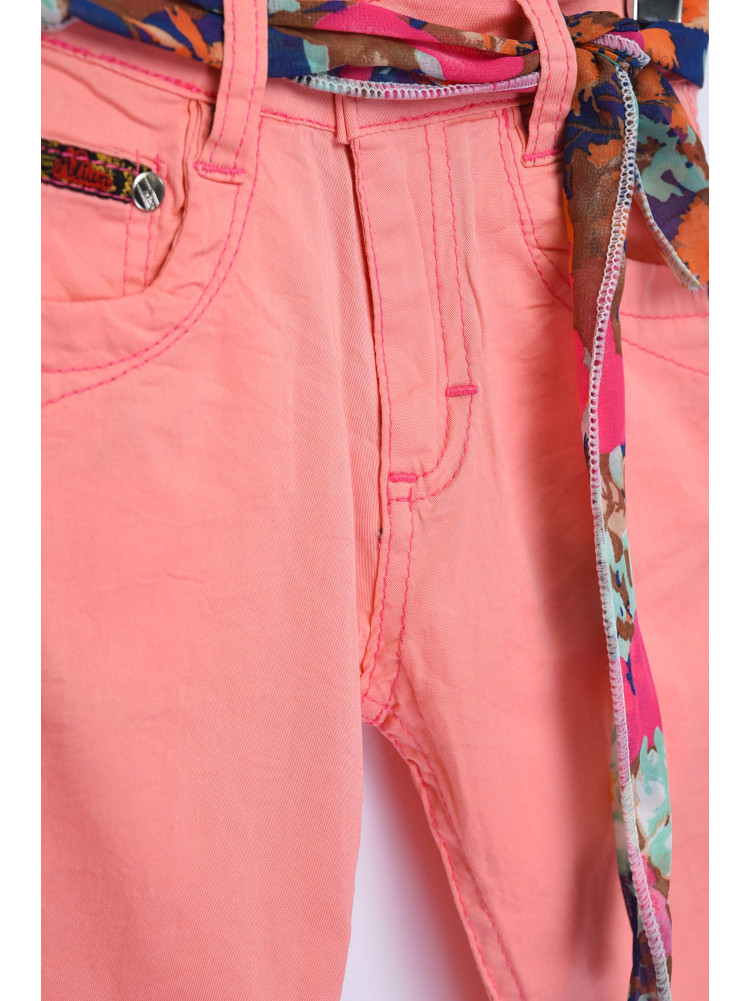 Штани дитячі дівчинка персикового кольору котонові 153571C