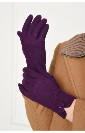 Перчатки женские текстильные фиолетового цвета 153583C