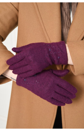 Рукавички жіночі текстильні фіолетового кольору 153584C