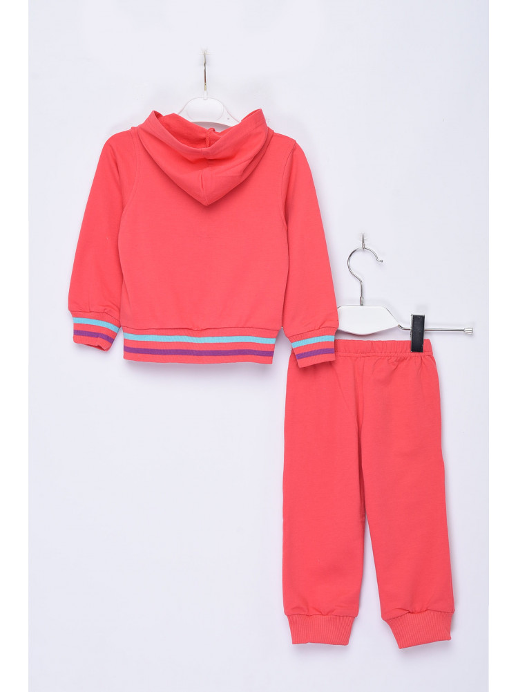 Спортивний костюм дитячий для дівчинки з капюшоном коралового кольору 811 153657C