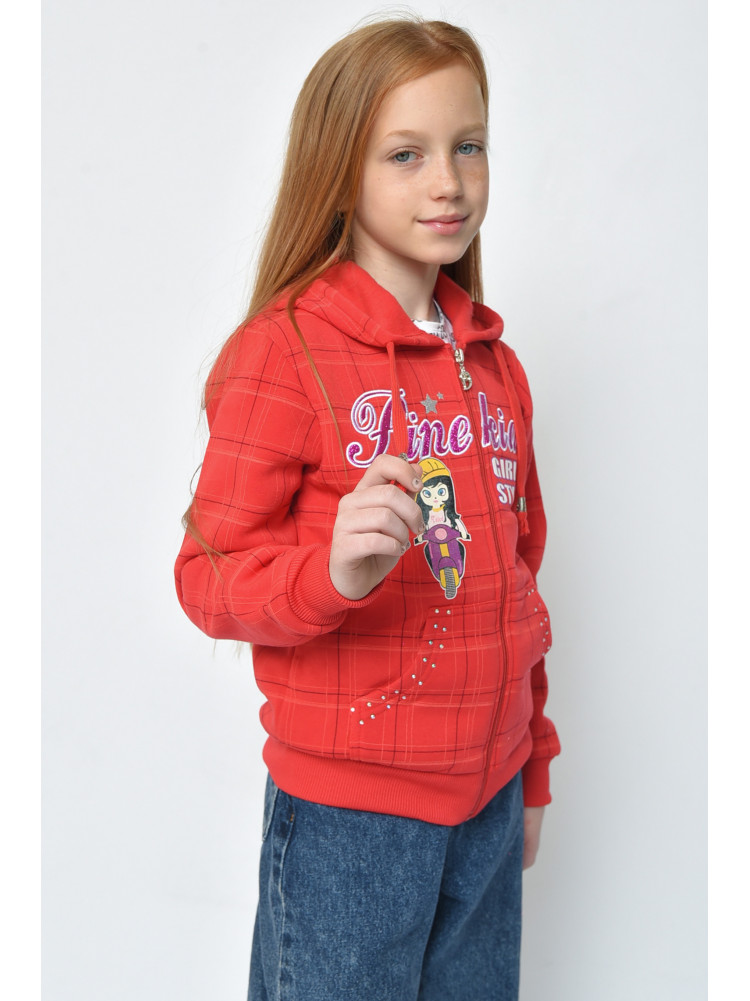 Кофта дитяча дівчинка на флісі червоного кольору 627 153693C