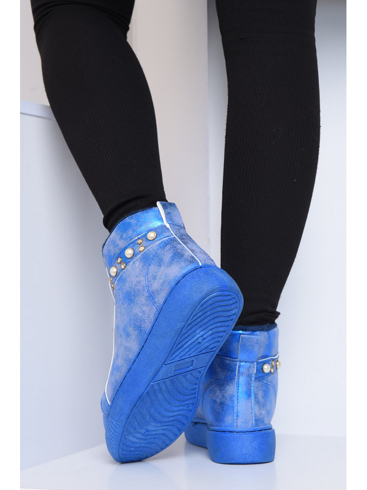 Ботинки женские зима синего цвета 23 153748C