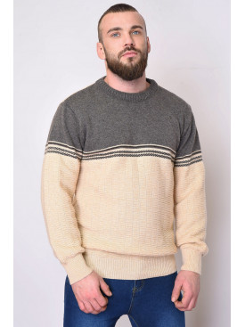 Светр чоловічий зимовий бежево-коричневого кольору 51 153769C Светр чоловічий зимовий бежево-коричневого кольору 51 153769C