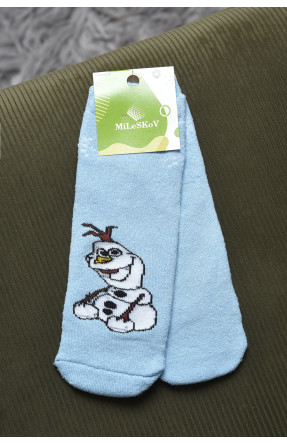 Шкарпетки махрові дитячі для хлопчика світло-блакитного кольору розмір  31-35 153978C