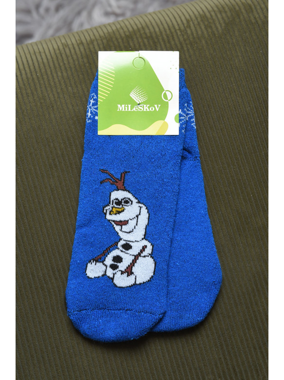 Шкарпетки махрові дитячі для хлопчика синього кольору розмір 26-30 153979C