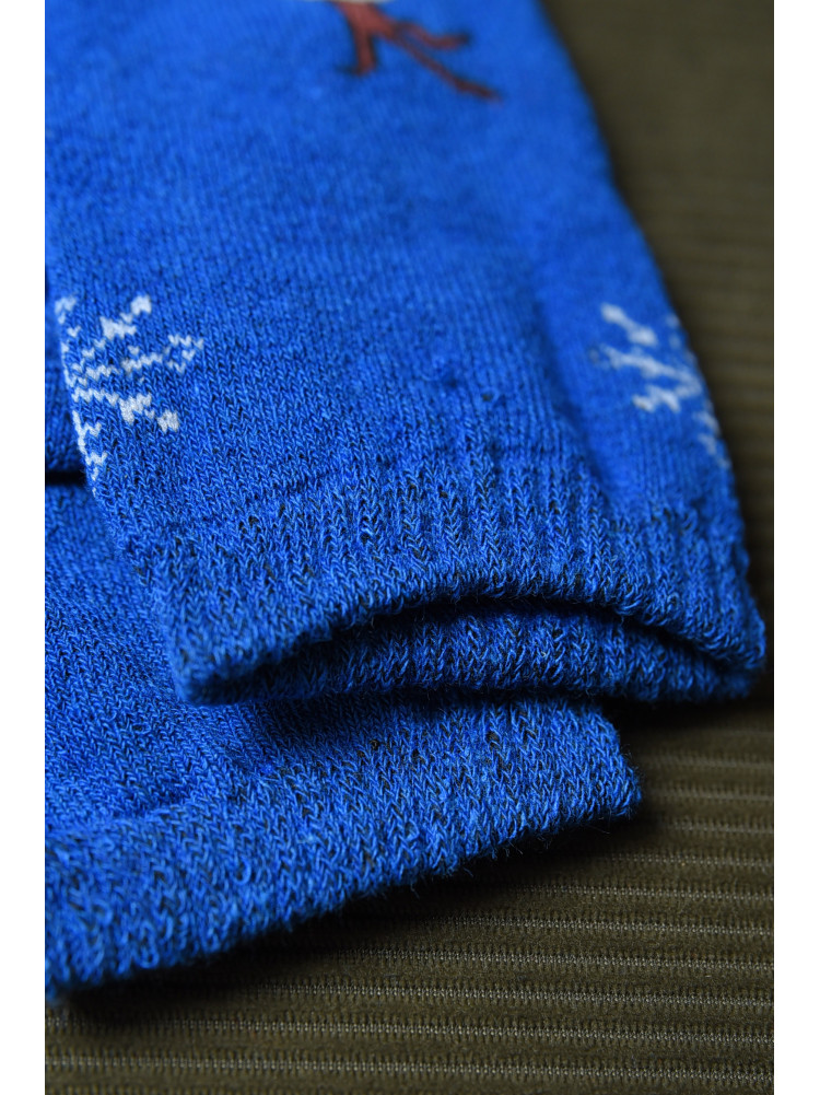 Носки махровые детские для мальчика синего цвета размер 26-30 153979C