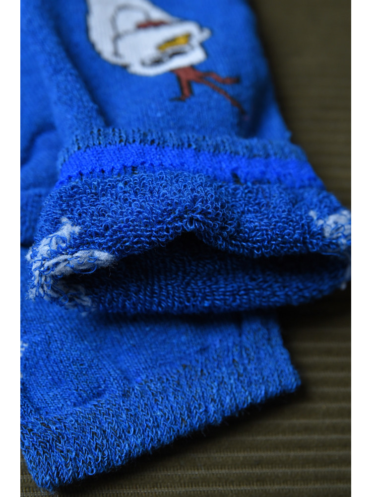 Носки махровые детские для мальчика синего цвета размер 26-30 153979C