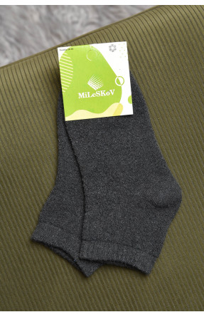 Шкарпетки махрові дитячі для хлопчика темно-сірого кольору розмір 26-30 153985C