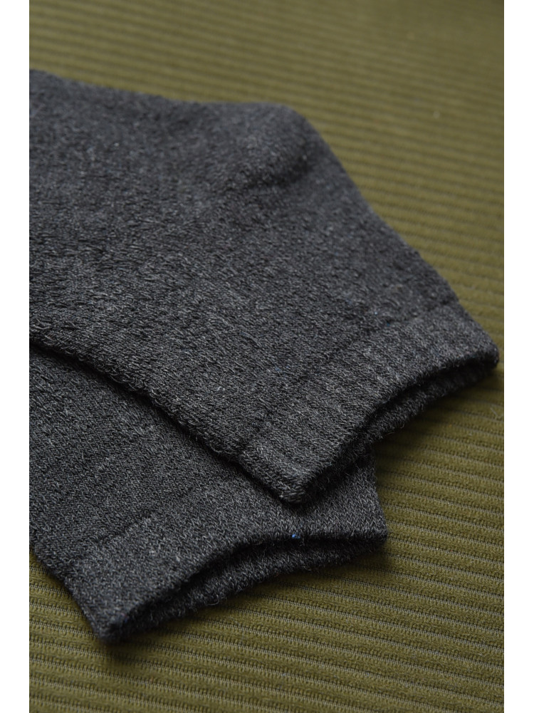 Носки махровые детские для мальчика темно-серого цвета размер 26-30 153985C