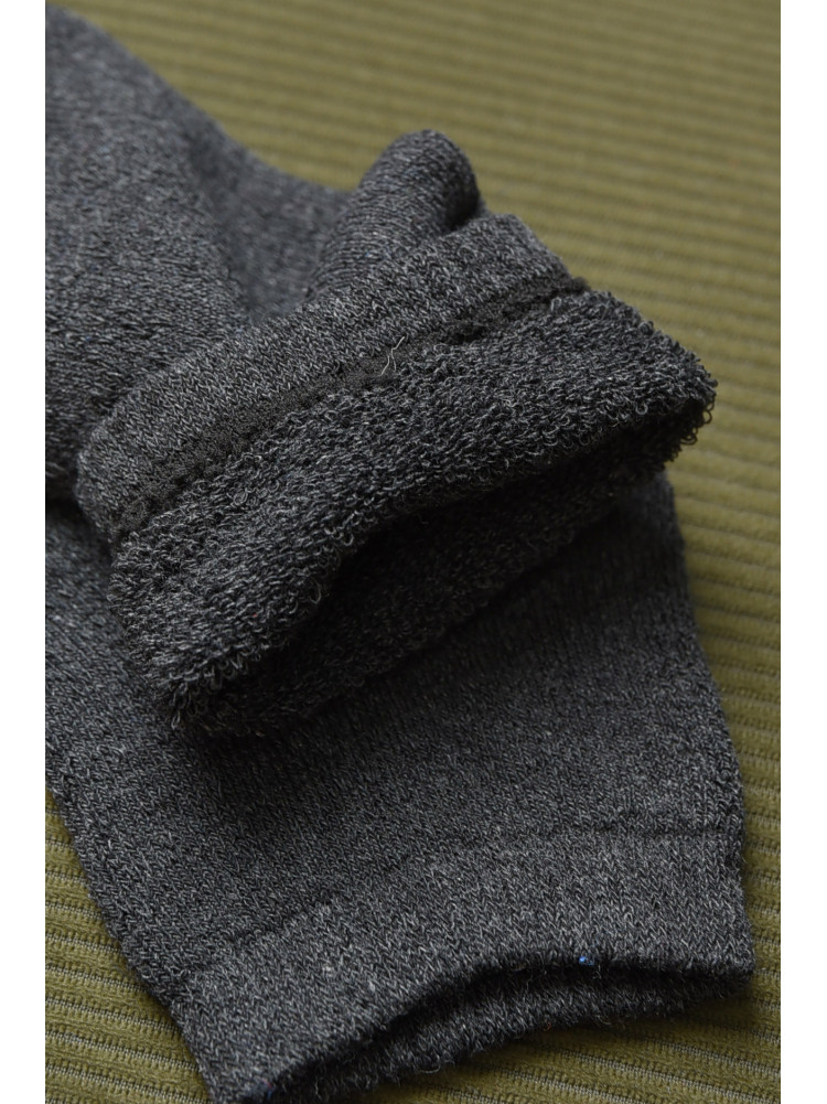 Носки махровые детские для мальчика темно-серого цвета размер 26-30 153985C
