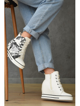 Туфли-сникерсы женские демисезонные белого цвета 1617-5 154303C Туфли-сникерсы женские демисезонные белого цвета 1617-5 154303C