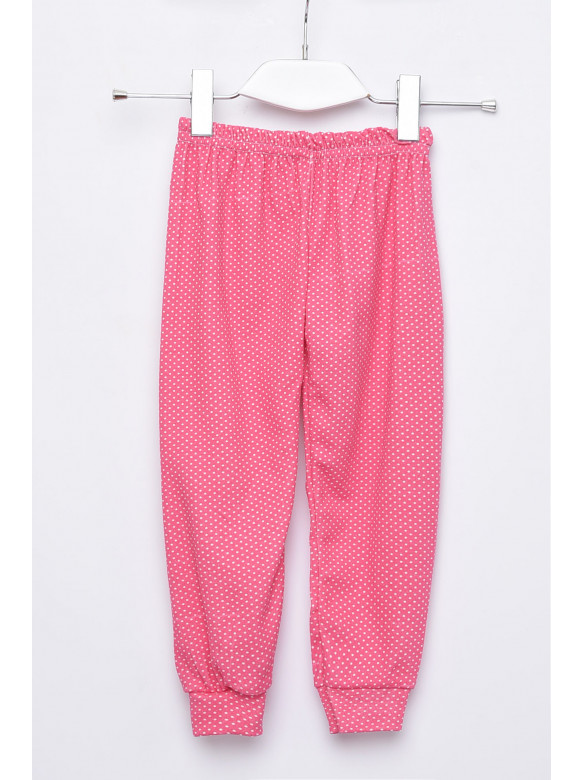 Штаны пижамные детские розового цвета в горошек размер 2 1094 154485C