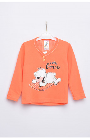 Кофта пижамная детская оранжевого цвета с рисунком 1094 154487C